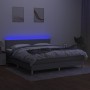 Cama box spring con colchón tela y LED gris claro 160x200 cm de vidaXL, Camas y somieres - Ref: Foro24-3133565, Precio: 496,4...