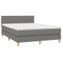 Box spring bed mattress and LED lights dark gray fabric 140x200 cm by vidaXL, Beds and slatted bases - Ref: Foro24-3133558, P...