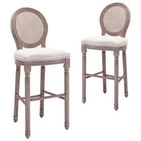 Kitchen stool 2 units white linen by vidaXL, Kitchen stools - Ref: Foro24-245352, Price: 302,81 €, Discount: %