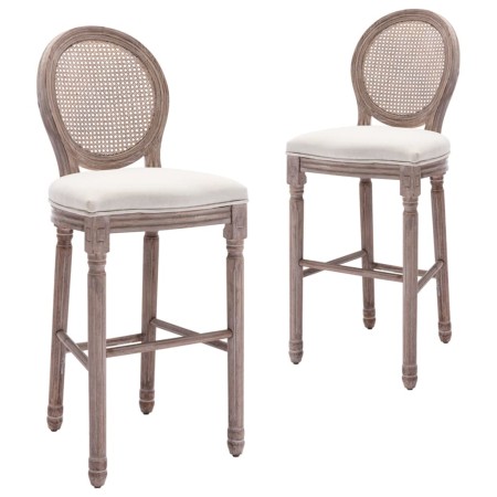 Kitchen stool 2 units white linen by vidaXL, Kitchen stools - Ref: Foro24-245352, Price: 303,99 €, Discount: %