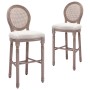 Kitchen stool 2 units white linen by vidaXL, Kitchen stools - Ref: Foro24-245352, Price: 303,99 €, Discount: %