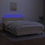 Cama box spring con colchón y LED tela crema 140x200 cm de vidaXL, Camas y somieres - Ref: Foro24-3133002, Precio: 456,87 €, ...