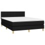 Box spring bed mattress and LED lights black fabric 140x200 cm by vidaXL, Beds and slatted bases - Ref: Foro24-3133719, Price...