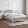 Box spring bed with fabric mattress and light gray LED 120x200 cm by vidaXL, Beds and slatted bases - Ref: Foro24-3133701, Pr...