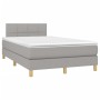 Box spring bed with fabric mattress and light gray LED 120x200 cm by vidaXL, Beds and slatted bases - Ref: Foro24-3133701, Pr...