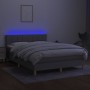 Box spring bed mattress and LED lights light gray fabric 140x200 cm by vidaXL, Beds and slatted bases - Ref: Foro24-3133717, ...