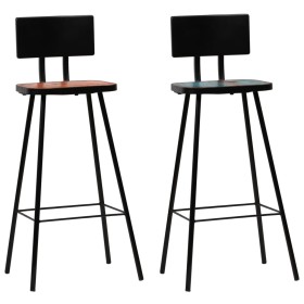 Kitchen stools 2 units recycled solid wood by vidaXL, Kitchen stools - Ref: Foro24-245392, Price: 140,53 €, Discount: %