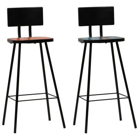 Kitchen stools 2 units recycled solid wood by vidaXL, Kitchen stools - Ref: Foro24-245392, Price: 136,99 €, Discount: %