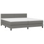 Box spring bed with mattress and LED dark gray fabric 200x200 cm by vidaXL, Beds and slatted bases - Ref: Foro24-3133022, Pri...