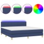 Cama box spring con colchón y LED tela azul 180x200 cm de vidaXL, Camas y somieres - Ref: Foro24-3133739, Precio: 535,78 €, D...