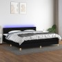 Box spring bed with LED mattress black fabric 200x200 cm by vidaXL, Beds and slatted bases - Ref: Foro24-3133743, Price: 569,...