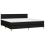 Box spring bed with LED mattress black fabric 200x200 cm by vidaXL, Beds and slatted bases - Ref: Foro24-3133743, Price: 569,...