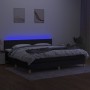 Box spring bed with LED mattress black fabric 200x200 cm by vidaXL, Beds and slatted bases - Ref: Foro24-3133743, Price: 569,...