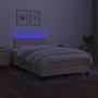 Cama box spring con colchón y LED tela crema 120x200 cm de vidaXL, Camas y somieres - Ref: Foro24-3132986, Precio: 387,15 €, ...