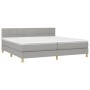 Box spring bed with fabric mattress and light gray LED 200x200 cm by vidaXL, Beds and slatted bases - Ref: Foro24-3133741, Pr...