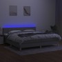 Box spring bed with fabric mattress and light gray LED 200x200 cm by vidaXL, Beds and slatted bases - Ref: Foro24-3133741, Pr...