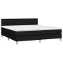 Cama box spring con colchón LED tela negro 160x200 cm de vidaXL, Camas y somieres - Ref: Foro24-3133727, Precio: 497,69 €, De...