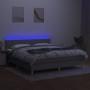 Cama box spring con colchón tela y LED gris claro 160x200 cm de vidaXL, Camas y somieres - Ref: Foro24-3133725, Precio: 488,1...