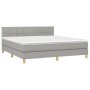 Cama box spring con colchón tela y LED gris claro 180x200 cm de vidaXL, Camas y somieres - Ref: Foro24-3133733, Precio: 536,3...