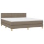 Box spring bed with LED mattress taupe gray fabric 160x200 cm by vidaXL, Beds and slatted bases - Ref: Foro24-3133729, Price:...