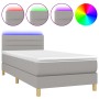 Cama box spring con colchón tela y LED gris claro 90x190 cm de vidaXL, Camas y somieres - Ref: Foro24-3133757, Precio: 324,82...