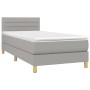 Cama box spring con colchón tela y LED gris claro 90x190 cm de vidaXL, Camas y somieres - Ref: Foro24-3133757, Precio: 324,82...