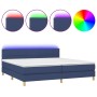 Cama box spring con colchón y LED tela azul 200x200 cm de vidaXL, Camas y somieres - Ref: Foro24-3133747, Precio: 647,37 €, D...