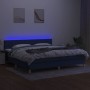 Cama box spring con colchón y LED tela azul 200x200 cm de vidaXL, Camas y somieres - Ref: Foro24-3133747, Precio: 647,37 €, D...