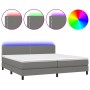 Cama box spring colchón y luces LED tela gris claro 200x200 cm de vidaXL, Camas y somieres - Ref: Foro24-3133102, Precio: 612...