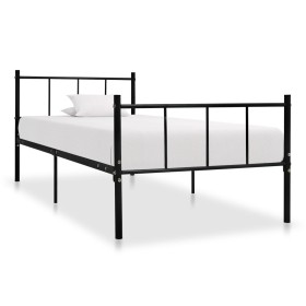 Black metal bed frame 90x200 cm by vidaXL, Beds and slatted bases - Ref: Foro24-284636, Price: 75,60 €, Discount: %