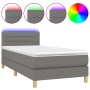 Boxspringbett mit Matratze und dunkelgrauem LED-Stoff 90x190 cm von vidaXL, Betten und Lattenroste - Ref: Foro24-3133758, Pre...