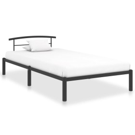 Black metal bed frame 100x200 cm by vidaXL, Beds and slatted bases - Ref: Foro24-284657, Price: 78,88 €, Discount: %