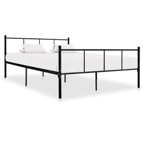 Black metal bed frame 160x200 cm by vidaXL, Beds and slatted bases - Ref: Foro24-284640, Price: 111,83 €, Discount: %