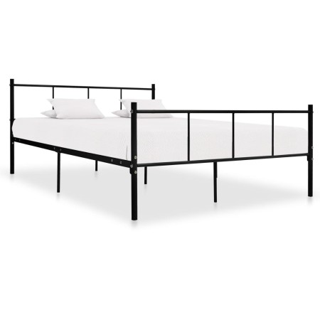 Black metal bed frame 160x200 cm by vidaXL, Beds and slatted bases - Ref: Foro24-284640, Price: 121,18 €, Discount: %