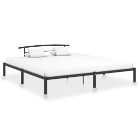 Black metal bed frame 180x200 cm by vidaXL, Beds and slatted bases - Ref: Foro24-284661, Price: 94,86 €, Discount: %