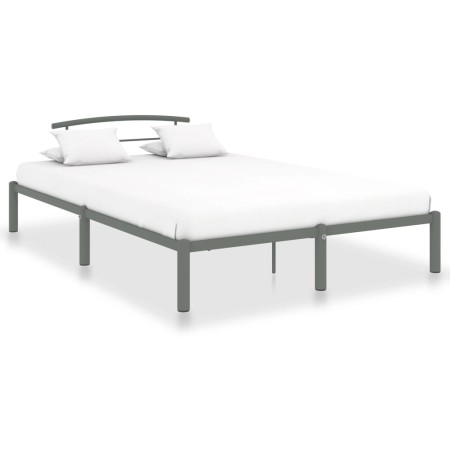 Estructura de cama de metal gris 120x200 cm de vidaXL, Camas y somieres - Ref: Foro24-284664, Precio: 71,14 €, Descuento: %