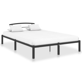 Black metal bed frame 140x200 cm by vidaXL, Beds and slatted bases - Ref: Foro24-284659, Price: 94,48 €, Discount: %