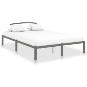 Estructura de cama de metal gris 160x200 cm de vidaXL, Camas y somieres - Ref: Foro24-284666, Precio: 99,99 €, Descuento: %