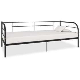 Black metal bed frame 90x200 cm by vidaXL, Beds and slatted bases - Ref: Foro24-284673, Price: 100,58 €, Discount: %