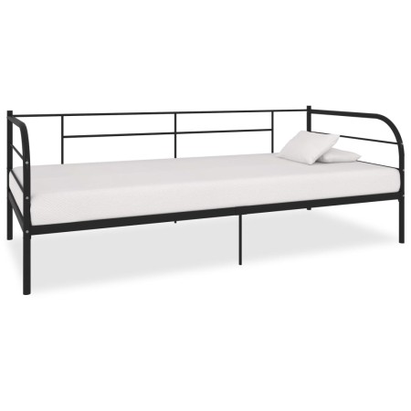 Black metal bed frame 90x200 cm by vidaXL, Beds and slatted bases - Ref: Foro24-284673, Price: 109,76 €, Discount: %