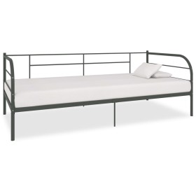 Graues Metallbettgestell 90x200 cm von vidaXL, Betten und Lattenroste - Ref: Foro24-284674, Preis: 95,57 €, Rabatt: %