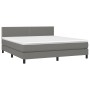 Box spring bed mattress and LED lights dark gray fabric 160x200 cm by vidaXL, Beds and slatted bases - Ref: Foro24-3133086, P...