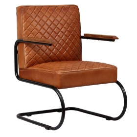 Light Brown Genuine Leather Armchair by vidaXL, Armchairs - Ref: Foro24-245179, Price: 223,99 €, Discount: %