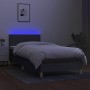 Box spring bed mattress and LED lights dark gray fabric 100x200 cm by vidaXL, Beds and slatted bases - Ref: Foro24-3133534, P...