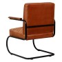 Sillón de cuero auténtico marrón claro de vidaXL, Sillones - Ref: Foro24-245179, Precio: 223,99 €, Descuento: %