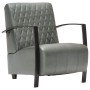 Sillón de cuero auténtico gris de vidaXL, Sillones - Ref: Foro24-246388, Precio: 264,24 €, Descuento: %