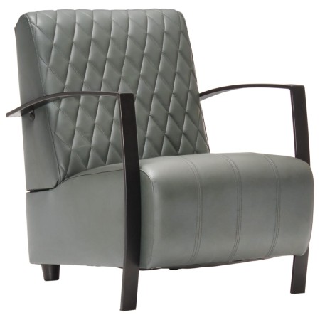 Gray Genuine Leather Armchair by vidaXL, Armchairs - Ref: Foro24-246388, Price: 264,99 €, Discount: %