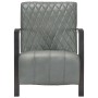 Sillón de cuero auténtico gris de vidaXL, Sillones - Ref: Foro24-246388, Precio: 264,24 €, Descuento: %