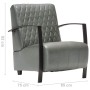 Gray Genuine Leather Armchair by vidaXL, Armchairs - Ref: Foro24-246388, Price: 264,99 €, Discount: %