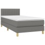 Box spring bed with mattress and LED dark gray fabric 90x200 cm by vidaXL, Beds and slatted bases - Ref: Foro24-3133846, Pric...